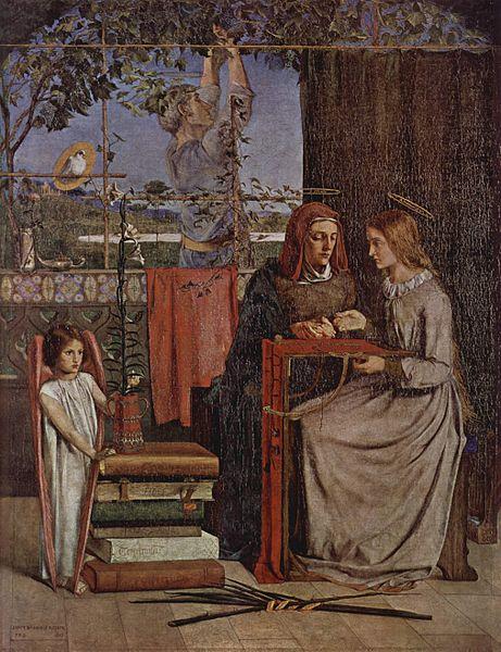 Dante Gabriel Rossetti The Girlhood of Mary Virgin oil painting picture